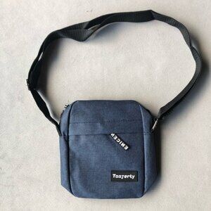 Nylon Cross Body Shoulder Bag ~ Blue with Black Strap ~ Brand New